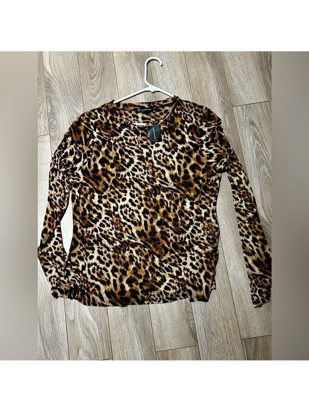 INC International Concepts Leopard Print Long Sleeve Top